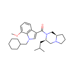 COc1cccc2c(C(=O)N3C[C@H]4CCCN4C[C@H]3CC(C)C)cn(CC3CCCCC3)c12 ZINC000064560683