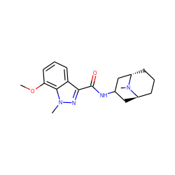 COc1cccc2c(C(=O)NC3C[C@@H]4CCC[C@@H](C3)N4C)nn(C)c12 ZINC000101316638