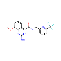 COc1cccc2c(C(=O)NCc3cccc(C(F)(F)F)n3)nc(N)nc12 ZINC001772570399