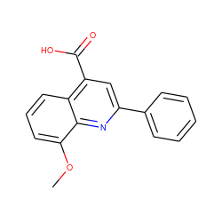 COc1cccc2c(C(=O)O)cc(-c3ccccc3)nc12 ZINC000000094586