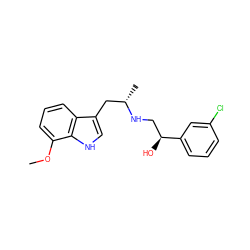 COc1cccc2c(C[C@H](C)NC[C@H](O)c3cccc(Cl)c3)c[nH]c12 ZINC000003826401