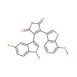 COc1cccc2c(C3=C(c4cn(C)c5ccc(Br)cc45)C(=O)NC3=O)coc12 ZINC000040379005