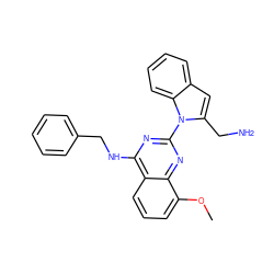 COc1cccc2c(NCc3ccccc3)nc(-n3c(CN)cc4ccccc43)nc12 ZINC000218970579