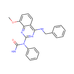 COc1cccc2c(NCc3ccccc3)nc(N(C(N)=O)c3ccccc3)nc12 ZINC000218996279