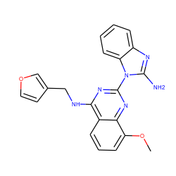 COc1cccc2c(NCc3ccoc3)nc(-n3c(N)nc4ccccc43)nc12 ZINC000219008708