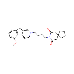 COc1cccc2c1[C@@H]1CCN(CCCCN3C(=O)CC4(CCCC4)CC3=O)C[C@@H]1C2 ZINC000013733325