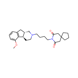 COc1cccc2c1[C@@H]1CCN(CCCCN3C(=O)CC4(CCCC4)CC3=O)C[C@H]1C2 ZINC000013733328