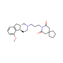 COc1cccc2c1[C@@H]1CCN(CCCN3C(=O)CC4(CCCC4)CC3=O)C[C@H]1C2 ZINC000013733322