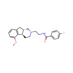 COc1cccc2c1[C@@H]1CCN(CCNC(=O)c3ccc(F)cc3)C[C@H]1C2 ZINC000013733337