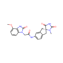 COc1cccc2c1[nH]c(=O)n2CC(=O)Nc1ccc2c(c1)C[C@]1(C2)C(=O)NC(=O)N1C ZINC000040891562