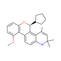 COc1cccc2c1-c1ccc3c(c1[C@H](C1CCCC1)O2)C(C)=CC(C)(C)N3 ZINC000013470806