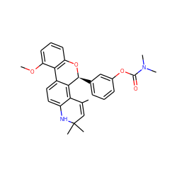 COc1cccc2c1-c1ccc3c(c1[C@H](c1cccc(OC(=O)N(C)C)c1)O2)C(C)=CC(C)(C)N3 ZINC000013863757