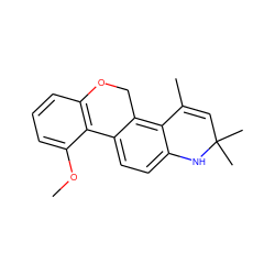 COc1cccc2c1-c1ccc3c(c1CO2)C(C)=CC(C)(C)N3 ZINC000013470770