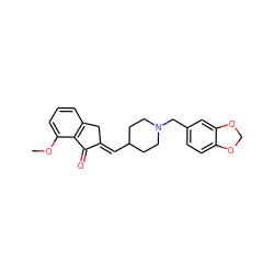 COc1cccc2c1C(=O)/C(=C/C1CCN(Cc3ccc4c(c3)OCO4)CC1)C2 ZINC000653858725