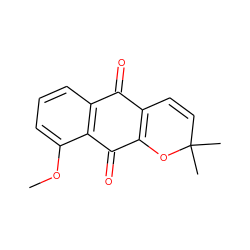 COc1cccc2c1C(=O)C1=C(C=CC(C)(C)O1)C2=O ZINC000029124094