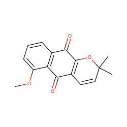 COc1cccc2c1C(=O)C1=C(OC(C)(C)C=C1)C2=O ZINC000029135533