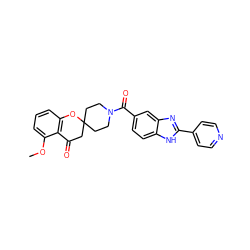 COc1cccc2c1C(=O)CC1(CCN(C(=O)c3ccc4[nH]c(-c5ccncc5)nc4c3)CC1)O2 ZINC000049125860