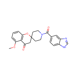 COc1cccc2c1C(=O)CC1(CCN(C(=O)c3ccc4[nH]cnc4c3)CC1)O2 ZINC000049071994