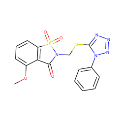 COc1cccc2c1C(=O)N(CSc1nnnn1-c1ccccc1)S2(=O)=O ZINC000029478446