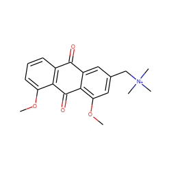 COc1cccc2c1C(=O)c1c(OC)cc(C[N+](C)(C)C)cc1C2=O ZINC000095591655