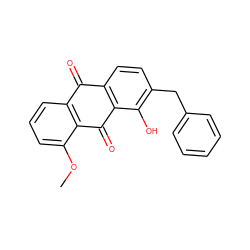 COc1cccc2c1C(=O)c1c(ccc(Cc3ccccc3)c1O)C2=O ZINC000013454723