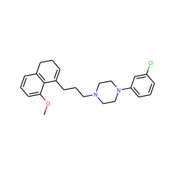 COc1cccc2c1C(CCCN1CCN(c3cccc(Cl)c3)CC1)=CCC2 ZINC000025984725