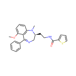 COc1cccc2c1C(c1ccccc1)=NC[C@H](CCNC(=O)c1cccs1)N2C ZINC000013525953