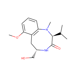 COc1cccc2c1C[C@@H](CO)NC(=O)[C@H](C(C)C)N2C ZINC000025967639