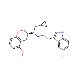 COc1cccc2c1C[C@H](N(CCCc1c[nH]c3ccc(F)cc13)CC1CC1)CO2 ZINC000036248226