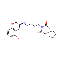 COc1cccc2c1C[C@H](NCCCCN1C(=O)CC3(CCCC3)CC1=O)CO2 ZINC000029483502