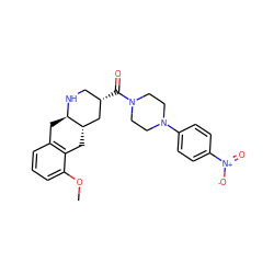 COc1cccc2c1C[C@H]1C[C@@H](C(=O)N3CCN(c4ccc([N+](=O)[O-])cc4)CC3)CN[C@@H]1C2 ZINC000028949896