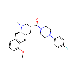 COc1cccc2c1C[C@H]1C[C@@H](C(=O)N3CCN(c4ccc(F)cc4)CC3)CN(C)[C@@H]1C2 ZINC000028950359