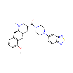 COc1cccc2c1C[C@H]1C[C@@H](C(=O)N3CCN(c4ccc5nsnc5c4)CC3)CN(C)[C@@H]1C2 ZINC000028950348