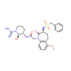 COc1cccc2c1CC[C@H](NS(=O)(=O)Cc1ccccc1)C(=O)N2CC(=O)N[C@H]1CCCN(C(=N)N)[C@@H]1O ZINC000026575581