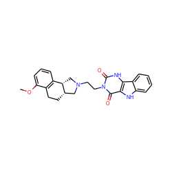 COc1cccc2c1CC[C@H]1CN(CCn3c(=O)[nH]c4c([nH]c5ccccc54)c3=O)C[C@@H]21 ZINC000013807862