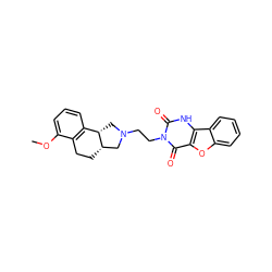 COc1cccc2c1CC[C@H]1CN(CCn3c(=O)[nH]c4c(oc5ccccc54)c3=O)C[C@@H]21 ZINC000013807860