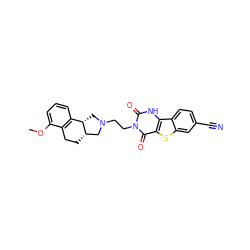 COc1cccc2c1CC[C@H]1CN(CCn3c(=O)[nH]c4c(sc5cc(C#N)ccc54)c3=O)C[C@@H]21 ZINC000013807864