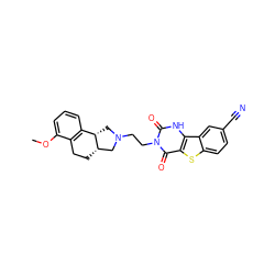 COc1cccc2c1CC[C@H]1CN(CCn3c(=O)[nH]c4c(sc5ccc(C#N)cc54)c3=O)C[C@@H]21 ZINC000013807870