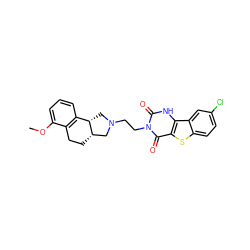 COc1cccc2c1CC[C@H]1CN(CCn3c(=O)[nH]c4c(sc5ccc(Cl)cc54)c3=O)C[C@@H]21 ZINC000013807880