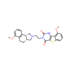 COc1cccc2c1CC[C@H]1CN(CCn3c(=O)[nH]c4c(sc5cccc(OC)c54)c3=O)C[C@@H]21 ZINC000013807884