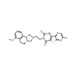 COc1cccc2c1CC[C@H]1CN(CCn3c(=O)[nH]c4c(sc5nc(C)cnc54)c3=O)C[C@@H]21 ZINC000013807911