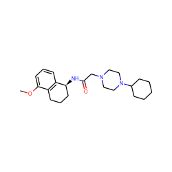 COc1cccc2c1CCC[C@@H]2NC(=O)CN1CCN(C2CCCCC2)CC1 ZINC000066075704