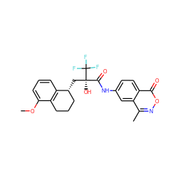 COc1cccc2c1CCC[C@H]2C[C@](O)(C(=O)Nc1ccc2c(=O)onc(C)c2c1)C(F)(F)F ZINC000101049863