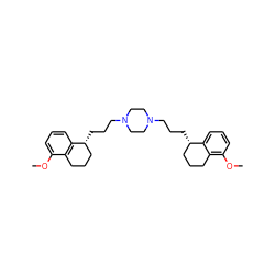 COc1cccc2c1CCC[C@H]2CCCN1CCN(CCC[C@H]2CCCc3c(OC)cccc32)CC1 ZINC000045291145