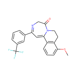 COc1cccc2c1CCN1C(=O)CN=C(c3cccc(C(F)(F)F)c3)C=C21 ZINC000149027038