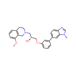 COc1cccc2c1CN(C[C@@H](O)COc1cccc(-c3ccc4ncn(C)c4c3)c1)CC2 ZINC000219746925