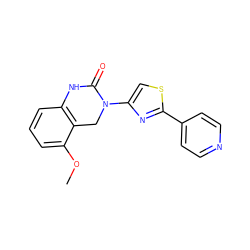 COc1cccc2c1CN(c1csc(-c3ccncc3)n1)C(=O)N2 ZINC000014974667