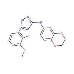 COc1cccc2c1Cc1c(Nc3ccc4c(c3)OCCO4)n[nH]c1-2 ZINC000095581106