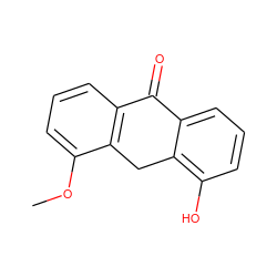 COc1cccc2c1Cc1c(O)cccc1C2=O ZINC000013606502