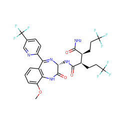 COc1cccc2c1NC(=O)[C@@H](NC(=O)[C@H](CCC(F)(F)F)[C@H](CCC(F)(F)F)C(N)=O)N=C2c1ccc(C(F)(F)F)cn1 ZINC000210779105